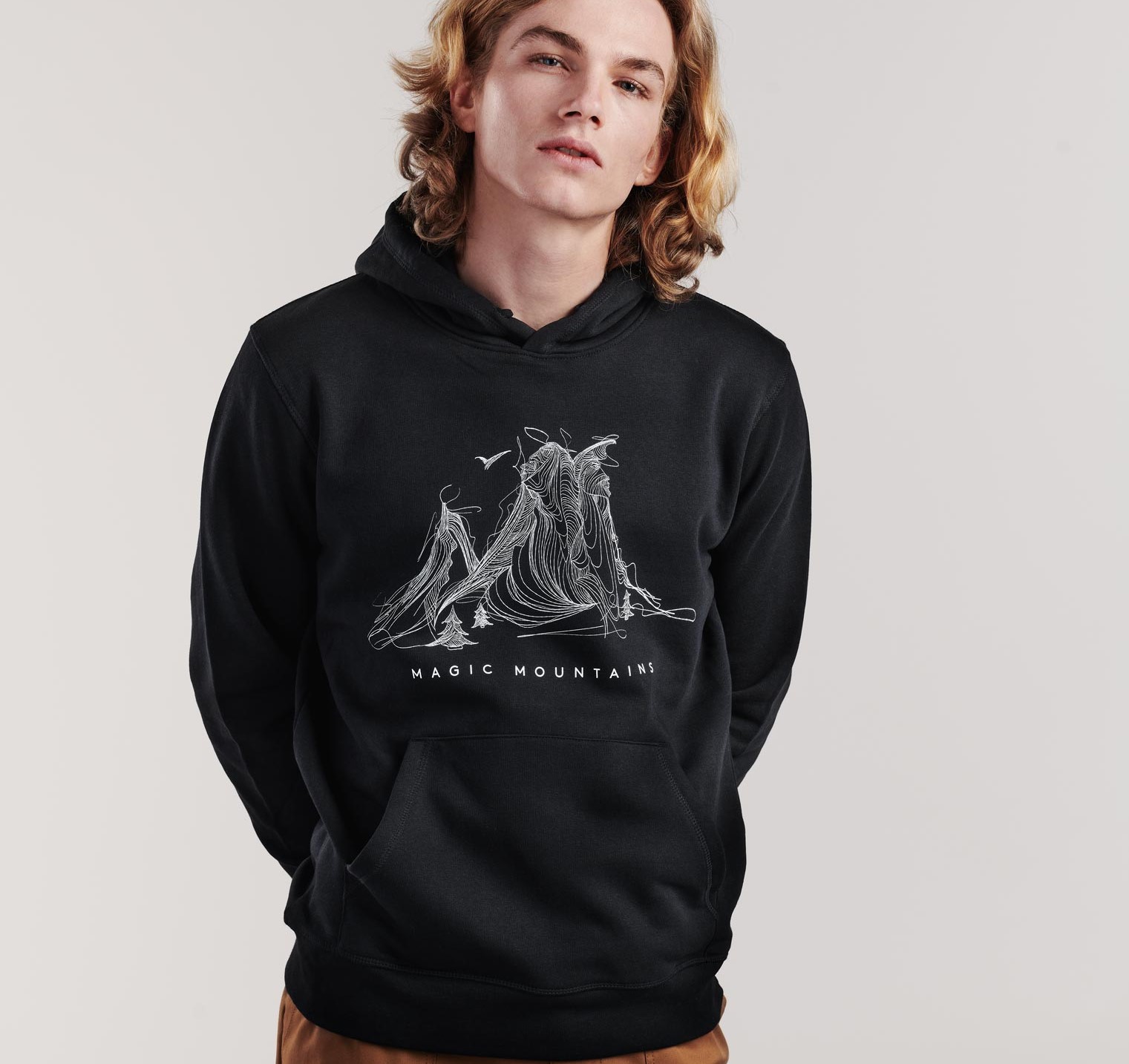 Schwarzer Hoodie Herren