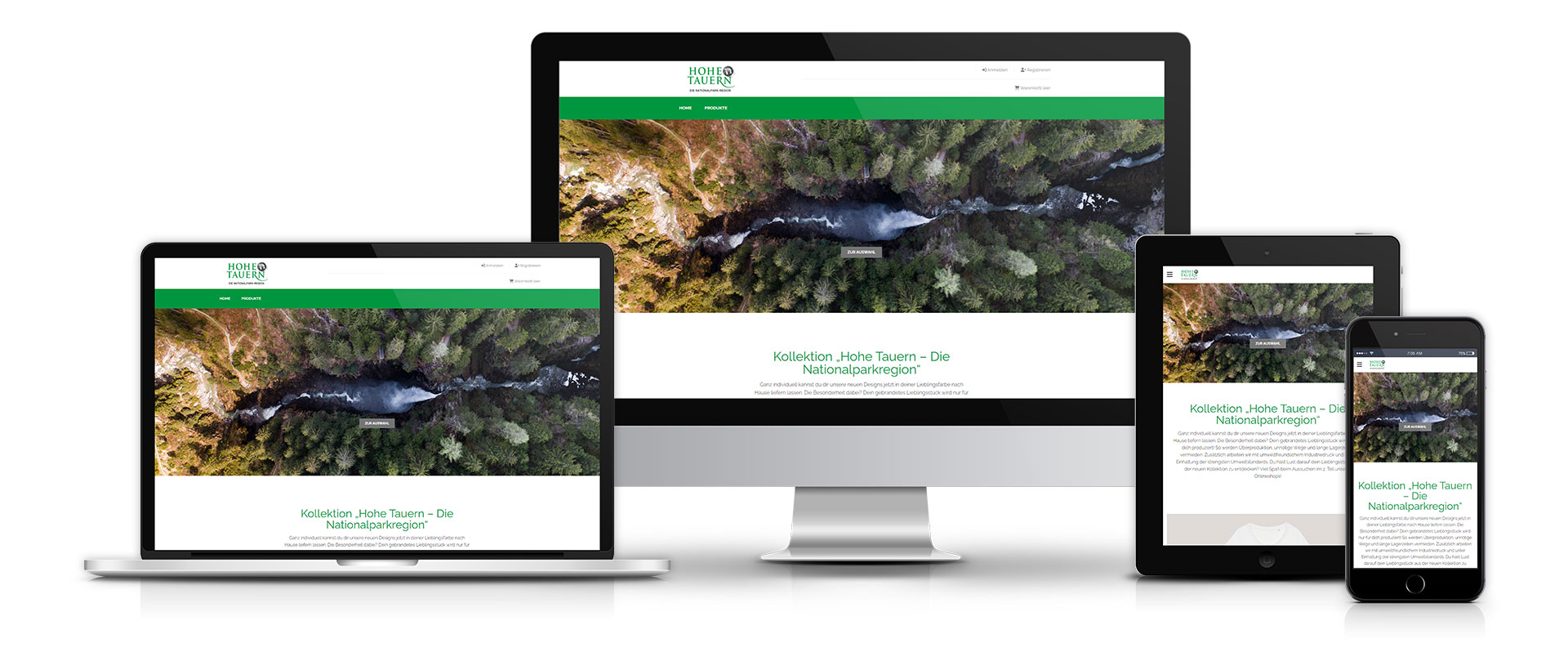 Mockup Webshop Nationalpark Hohe Tauern